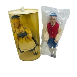 Turun Martta Doll Set Girl and Boy Vintage Finnish Doll in Package (aged) 1950s